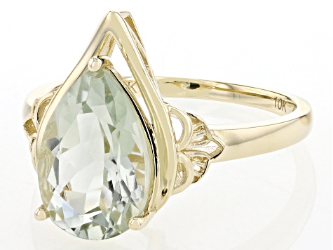 Green Prasiolite 10k Yellow Gold Ring 2.35ctw