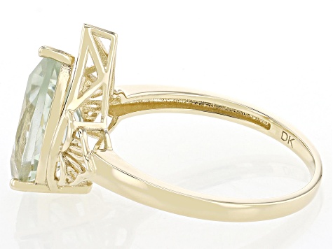 Green Prasiolite 10k Yellow Gold Ring 2.35ctw