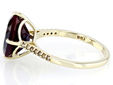 Lab Created Alexandrite With Champagne Diamond 10k Yellow