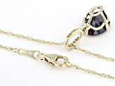 Lab Created Alexandrite With Champagne Diamond 10k Yellow Gold Pendant With Chain 2.66ctw