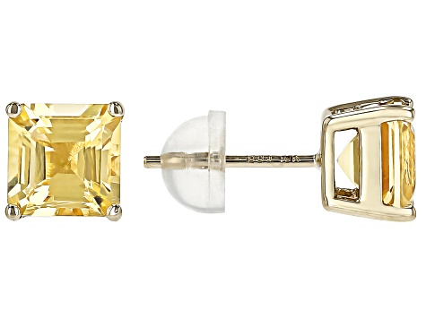 Yellow Beryl 10k Yellow Gold Stud Earrings 1.96ctw