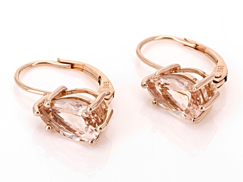 Peach Morganite 14k Rose Gold Earrings 2.30ctw