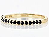 Black Spinel 10k Yellow Gold Band Ring 0.20ctw