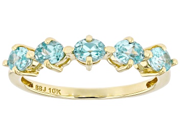 Picture of Blue Zircon 10k Yellow Gold Ring 1.02ctw