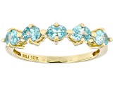 Blue Zircon 10k Yellow Gold Ring 1.02ctw