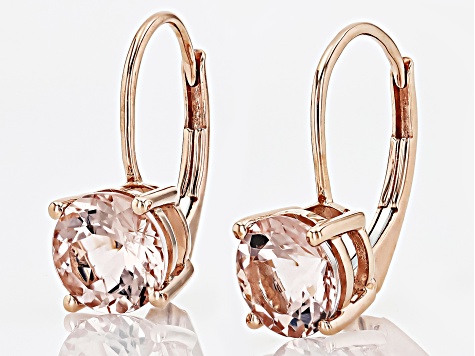 Peach Morganite 10k Rose Gold Earrings 1.32ctw