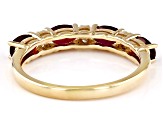 Red Mahaleo® Ruby With White Diamond 10k Yellow Gold Ring 1.24ctw