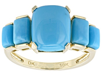 Picture of Blue Sleeping Beauty Turquoise 10k Yellow Gold Ring