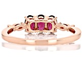 Grape Rhodolite Garnet With White Diamond 10k Rose Gold Ring 0.72ctw