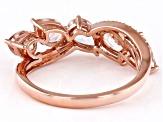 Peach Morganite With White Diamond 10k Rose Gold Ring 1.52ctw