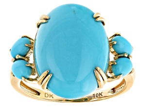 Blue Sleeping Beauty Turquoise 10k Yellow Gold Ring