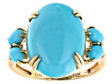 Blue Sleeping Beauty Turquoise 10k Yellow Gold Ring