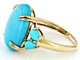 Blue Sleeping Beauty Turquoise 10k Yellow Gold Ring