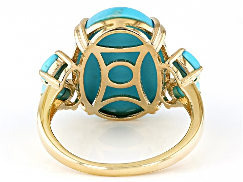 Blue Sleeping Beauty Turquoise 10k Yellow Gold Ring