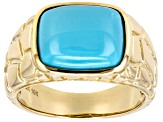 Blue Sleeping Beauty Turquoise 10k Yellow Gold Ring