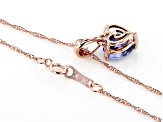 Blue Tanzanite 10k Rose Gold Pendant With Chain 1.05ct