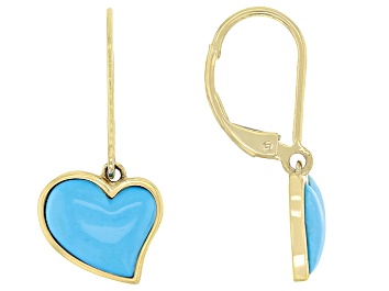 Picture of Sleeping Beauty Turquoise 10k Yellow Gold Earrings