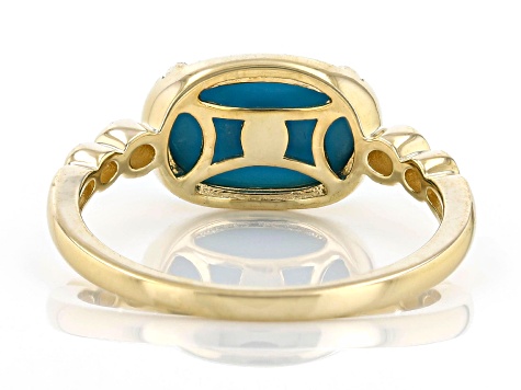 Blue Sleeping Beauty Turquoise 10k Yellow Gold Ring