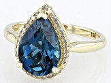 London Blue Topaz 10k Yellow Gold Ring 3.20ctw