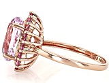 Kunzite With Pink Sapphire 10k Rose Gold Ring 6.14ctw