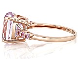 Kunzite With Pink Sapphire 10k Rose Gold Ring 5.49ctw