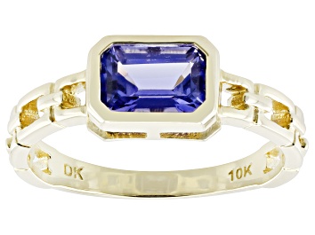 Picture of Blue Tanzanite 10k Yellow Gold Ring 0.85ct