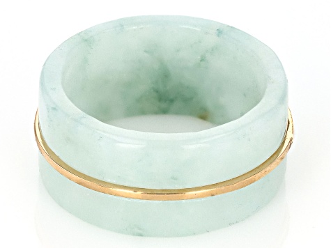 Green Jadeite 10k Yellow Gold Ring