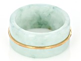 Green Jadeite 10k Yellow Gold Ring