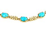 Blue Sleeping Beauty Turquoise 10k Yellow Gold Bracelet