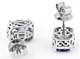 Cruise Ship Collection Blue Tanzanite Rhodium Over 14K White Gold Earrings 2.94ctw