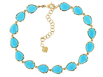 Picture of Blue Sleeping Beauty Turquoise 14k Yellow Gold Bracelet
