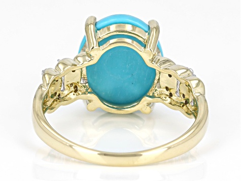 Blue Sleeping Beauty Turquoise With White Diamond 10k Yellow Blue Sleeping Beauty Turquoise With White Diamond 10k Yellow