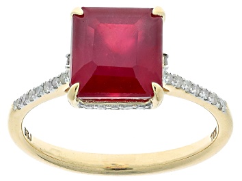 Picture of Mahaleo® Ruby With White Diamond 10k Yellow Gold Ring