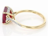 Mahaleo® Ruby With White Diamond 10k Yellow Gold Ring