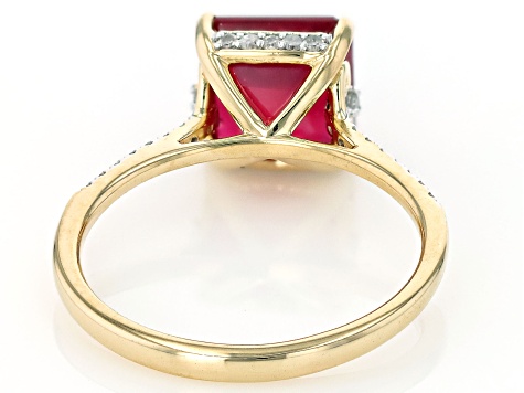 Mahaleo® Ruby With White Diamond 10k Yellow Gold Ring
