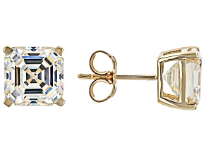 Strontium Titanate 10k Yellow Gold Earrings 6.80ctw