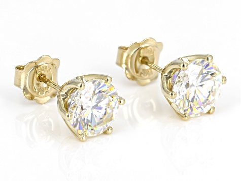 Strontium Titanate 10k Yellow Gold Earrings 4.84ctw