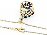 Lab Created Alexandrite With Green Diamond 10k Yellow Gold Pendant With Chain 9.38ctw