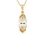 Champagne Strontium Titanate 10K Yellow Gold Pendant With Chain 3.52ct