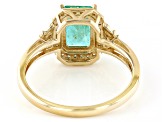 Ethiopian Emerald With White Diamond 14k Yellow Gold Ring 1.30ctw