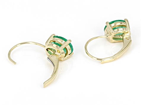 Ethiopian Emerald 14k Yellow Gold Earrings 1.12ctw