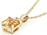 Yellow Beryl 10k Yellow Gold Pendant With Chain 1.11ctw