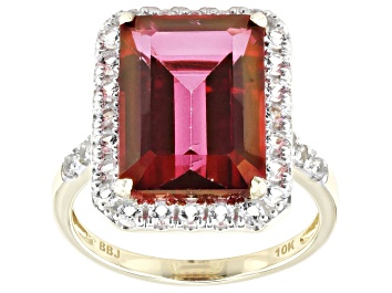 Picture of Peony Color Topaz 10k Yellow Gold Ring 8.28ctw