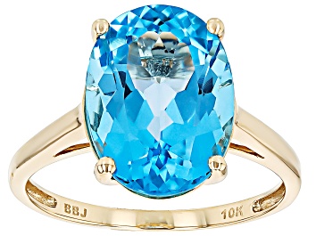 Picture of Swiss Blue Topaz 10k Yellow Gold Ring 6.19ct