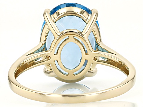 Swiss Blue Topaz 10k Yellow Gold Ring 6.19ct - CLG690 | JTV.com