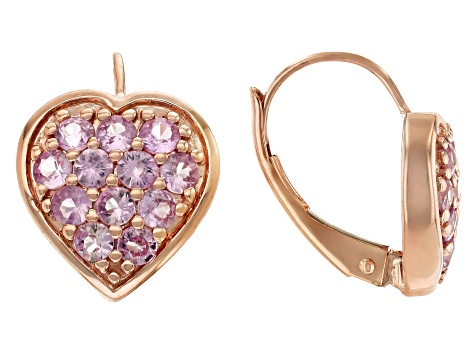 Pink Sapphire 10k Rose Gold Earrings 0.82ctw