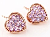 Pink Sapphire 10k Rose Gold Earrings 0.82ctw