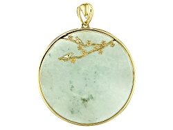 Jadeite 10k Yellow Gold Good Luck Pendant