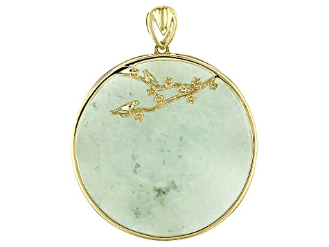 Jadeite 10k Yellow Gold Pendant