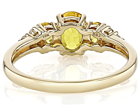 Sterling outlets Silver 1.32Ctw Yellow Sapphire & White Cz Ring